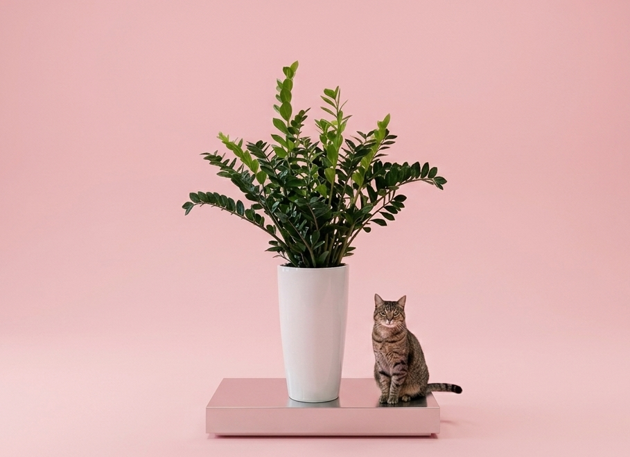 ZZ plant with pet